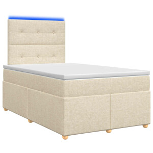 vidaXL Boxspringbed met matras Crèmekleurig 120 x 190 cm Stof