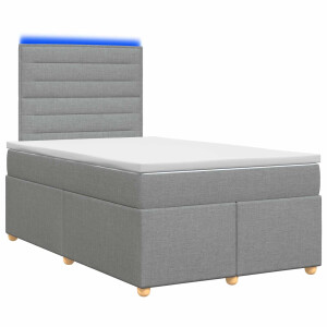 vidaXL Boxspringbed met matras Lichtgrijs 120 x 200 cm Stof