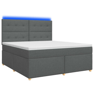 vidaXL Boxspringbed met matras Donkergrijs 140 x 190 cm Stof
