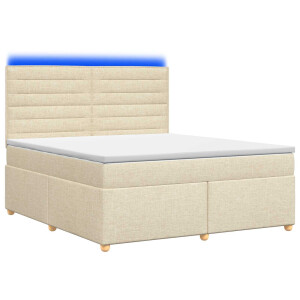 vidaXL Boxspringbed met matras Crèmekleurig 140 x 200 cm Stof