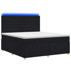 vidaXL Boxspringbed met matras met hoofdeinde Zwart 160 x 200 cm Stof