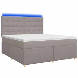 vidaXL Boxspringbed met matras met hoofdeinde Taupe 160 x 200 cm Stof