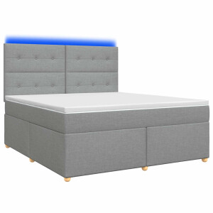 vidaXL Boxspringbed met matras Lichtgrijs 180 x 200 cm Stof