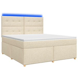vidaXL Boxspringbed met matras Crèmekleurig 180 x 200 cm Stof