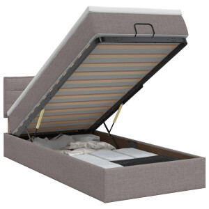vidaXL Ottoman bed met matras met hoofdeinde Taupe 80 x 200 cm Stof