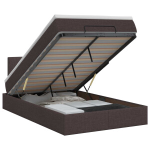 vidaXL Ottoman bed met matras Donkerbruin 120 x 190 cm Stof