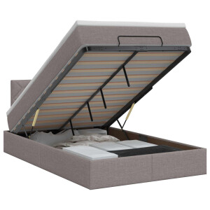 vidaXL Ottoman bed met matras met hoofdeinde Taupe 120 x 200 cm Stof