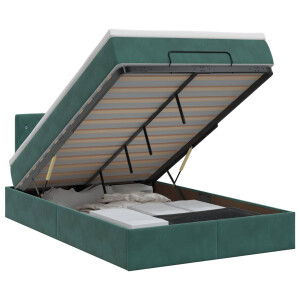 vidaXL Ottoman bed met matras Donkergroen 120 x 200 cm Fluweel