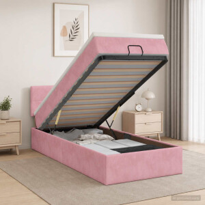 vidaXL Ottoman bed met matras met hoofdeinde Roze 80 x 200 cm Fluweel