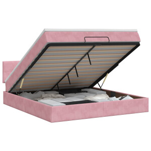 vidaXL Ottoman bed met matras met hoofdeinde Roze 180 x 200 cm Fluweel