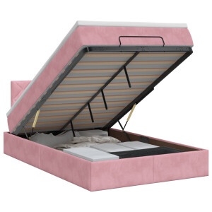 vidaXL Ottoman bed met matras met hoofdeinde Roze 120 x 200 cm Fluweel