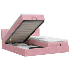 vidaXL Ottoman bed met matras met hoofdeinde 2 st Roze Fluweel