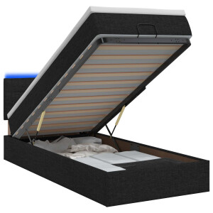 vidaXL Ottoman Bed met Matrassen en LED Zwart 100 x 200 cm Stof
