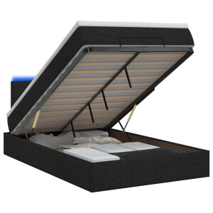 vidaXL Ottoman Bed met Matrassen en LED Zwart 120 x 200 cm Stof