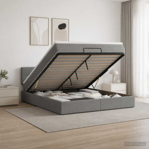 vidaXL Ottoman bed met matras Donkergrijs 180 x 200 cm Stof