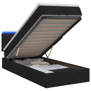 vidaXL Ottoman Bed met Matrassen en LED Zwart 100 x 200 cm Stof