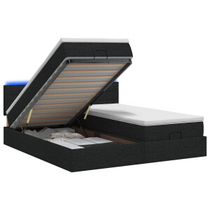 vidaXL Ottoman Bed met Matrassen en LED Zwart 160 x 200 cm Stof