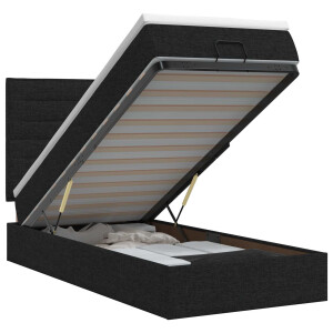 vidaXL Ottoman bed met matras met hoofdeinde Zwart 80 x 200 cm Stof