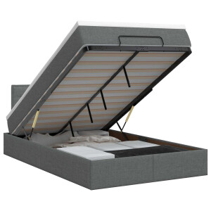 vidaXL Ottoman bed met matras Donkergrijs 120 x 200 cm Stof