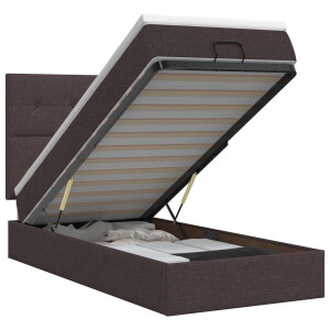 vidaXL Ottoman bed met matras Donkerbruin 80 x 200 cm Stof
