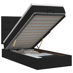 vidaXL Ottoman bed met matras met hoofdeinde Zwart 90 x 190 cm Stof