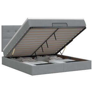 vidaXL Ottoman bed met matras Lichtgrijs 140 x 190 cm Stof