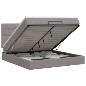 vidaXL Ottoman bed met matras met hoofdeinde Taupe 180 x 200 cm Stof