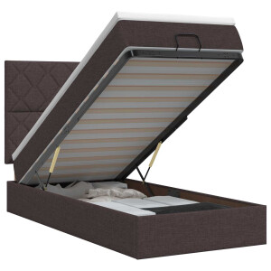 vidaXL Ottoman bed met matras Donkerbruin 100 x 200 cm Stof