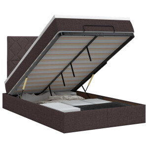 vidaXL Ottoman bed met matras Donkerbruin 120 x 190 cm Stof