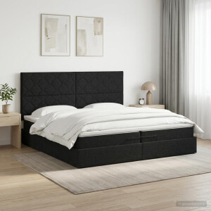 vidaXL Ottoman bed met matras met hoofdeinde Zwart 200 x 200 cm Stof