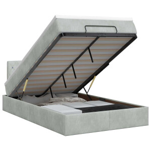 vidaXL Ottoman bed met matras Lichtgrijs 120 x 200 cm Fluweel