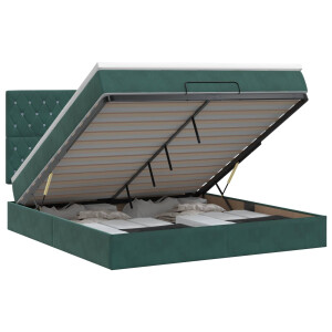 vidaXL Ottoman bed met matras Donkergroen 140 x 190 cm Fluweel