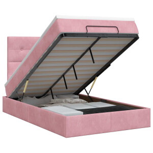 vidaXL Ottoman bed met matras met hoofdeinde Roze 120 x 190 cm Fluweel