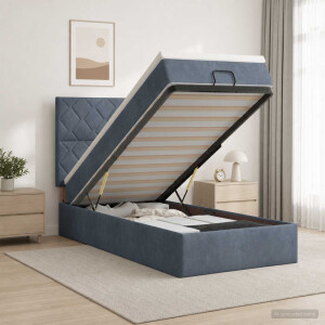vidaXL Ottoman bed met matras Donkergrijs 90 x 190 cm Fluweel