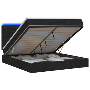vidaXL Ottoman Bed met Matrassen en LED Zwart 140 x 190 cm Stof