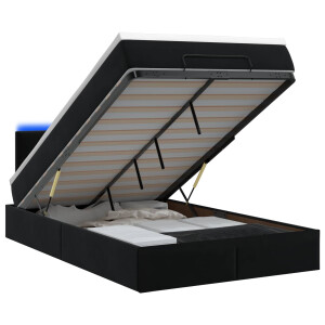 vidaXL Ottoman Bed met Matrassen en LED Zwart 120 x 190 cm fluweel