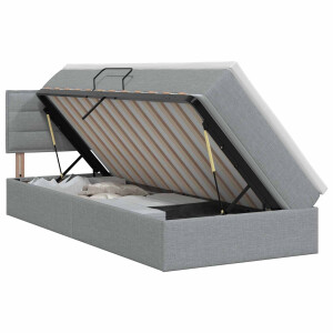 vidaXL Opbergbed met matras Lichtgrijs 90 x 200 cm fluweel