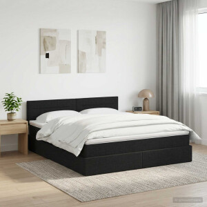 vidaXL Opbergbed met matras met hoofdeinde Zwart 180 x 200 cm fluweel