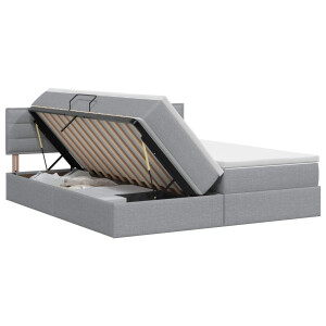 vidaXL Opbergbed met matras Lichtgrijs 160 x 200 cm fluweel