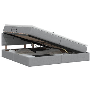 vidaXL Opbergbed met matras Lichtgrijs 200 x 200 cm fluweel
