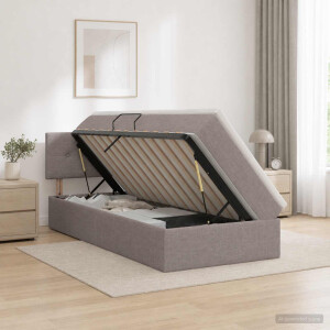 vidaXL Opbergbed met matras met hoofdeinde Taupe 90 x 200 cm fluweel