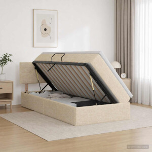 vidaXL Opbergbed met matras Crèmekleurig 90 x 200 cm fluweel