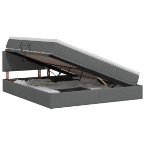 vidaXL Opbergbed met matras Donkergrijs 140 x 190 cm fluweel