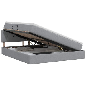 vidaXL Opbergbed met matras Lichtgrijs 160 x 200 cm fluweel