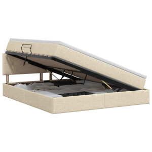 vidaXL Opbergbed met matras Crèmekleurig 180 x 200 cm fluweel