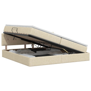 vidaXL Opbergbed met matras Crèmekleurig 200 x 200 cm fluweel
