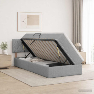 vidaXL Opbergbed met matras Lichtgrijs 100 x 200 cm fluweel