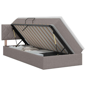 vidaXL Opbergbed met matras met hoofdeinde Taupe 90 x 200 cm fluweel