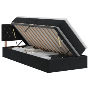 vidaXL Opslag bed met hoofdeinde Zwart 100 x 200 cm Fluweel