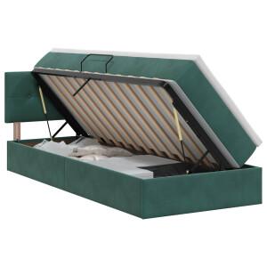 vidaXL Opslag bed met hoofdeinde Donkergroen 90 x 200 cm Fluweel